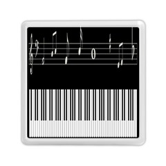 Piano Keyboard With Notes Vector Memory Card Reader (square)  by Nexatart