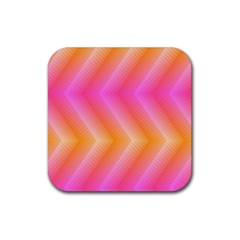 Pattern Background Pink Orange Rubber Coaster (square)  by Nexatart