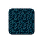 Blue coral pattern Rubber Square Coaster (4 pack)  Front