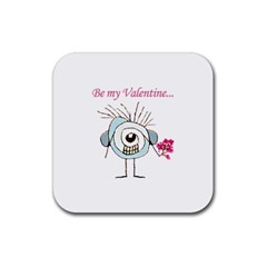 Valentine Day Poster Rubber Square Coaster (4 Pack)  by dflcprints