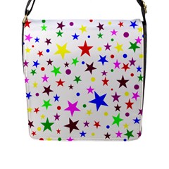 Stars Pattern Background Colorful Red Blue Pink Flap Messenger Bag (l)  by Nexatart