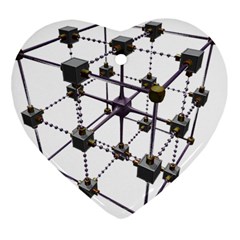 Grid Construction Structure Metal Heart Ornament (two Sides) by Nexatart