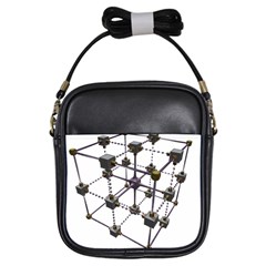 Grid Construction Structure Metal Girls Sling Bags by Nexatart