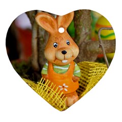 Easter Hare Easter Bunny Ornament (heart) by Nexatart