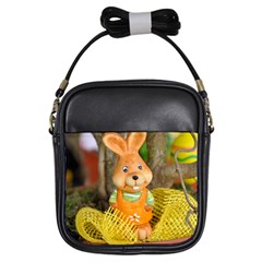 Easter Hare Easter Bunny Girls Sling Bags by Nexatart