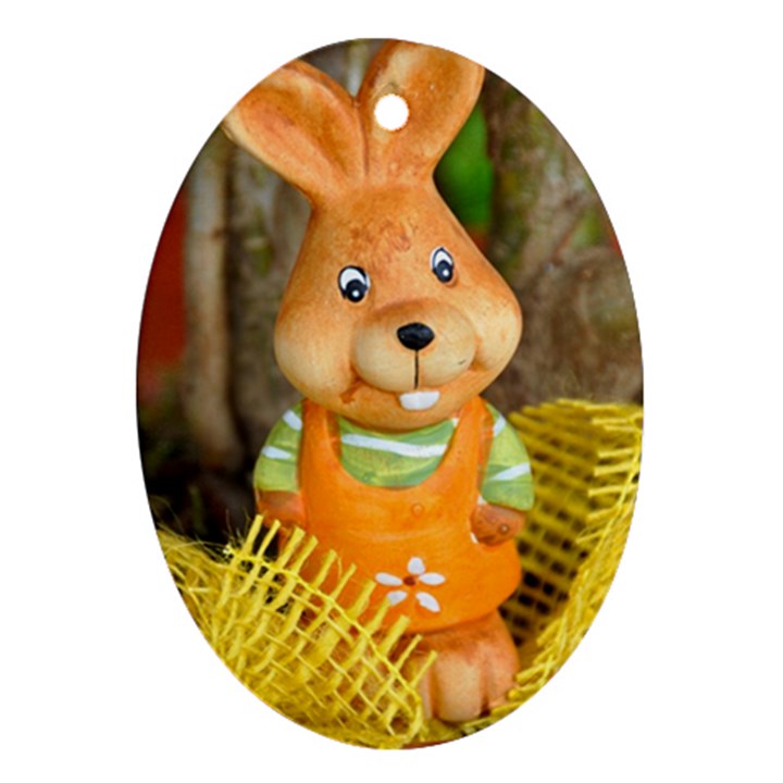 Easter Hare Easter Bunny Ornament (Oval)