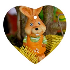 Easter Hare Easter Bunny Heart Ornament (two Sides) by Nexatart