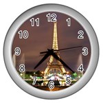 Paris Eiffel Tower Wall Clocks (Silver) 