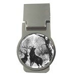 Stag Deer Forest Winter Christmas Money Clips (Round) 