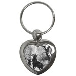 Stag Deer Forest Winter Christmas Key Chains (Heart) 