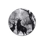 Stag Deer Forest Winter Christmas Rubber Coaster (Round) 