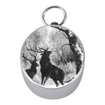 Stag Deer Forest Winter Christmas Mini Silver Compasses
