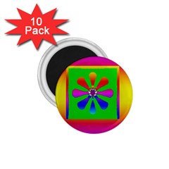 Flower Mosaic 1 75  Magnets (10 Pack) 