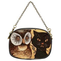 Owl And Black Cat Chain Purses (two Sides)  by Nexatart