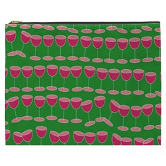 Wine Red Champagne Glass Red Wine Cosmetic Bag (xxxl)  by Nexatart