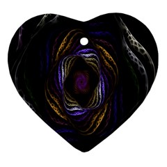 Abstract Fractal Art Heart Ornament (two Sides) by Nexatart