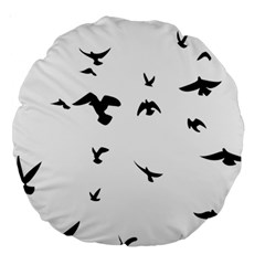 Bird Fly Black Large 18  Premium Round Cushions