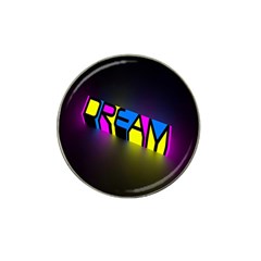 Dream Colors Neon Bright Words Letters Motivational Inspiration Text Statement Hat Clip Ball Marker (4 Pack)