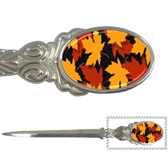 Dried Leaves Yellow Orange Piss Letter Openers by Alisyart