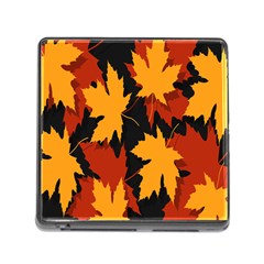 Dried Leaves Yellow Orange Piss Memory Card Reader (square) by Alisyart
