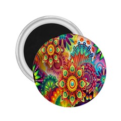 Colorful Abstract Flower Floral Sunflower Rose Star Rainbow 2 25  Magnets