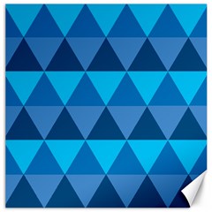 Geometric Chevron Blue Triangle Canvas 12  X 12  