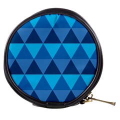 Geometric Chevron Blue Triangle Mini Makeup Bags by Alisyart