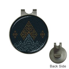 Geometric Triangle Grey Gold Hat Clips With Golf Markers