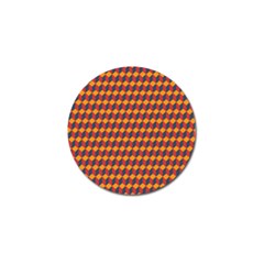Geometric Plaid Red Orange Golf Ball Marker