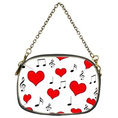Love Song Pattern Chain Purses (one Side)  by Valentinaart