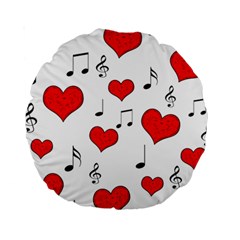 Love Song Pattern Standard 15  Premium Round Cushions by Valentinaart