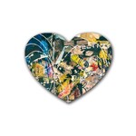 Art Graffiti Abstract Vintage Rubber Coaster (Heart) 