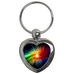 Lamp Light Galaxy Space Color Key Chains (heart) 