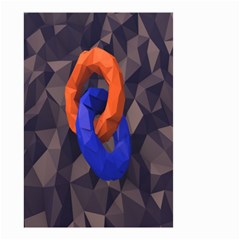 Low Poly Figures Circles Surface Orange Blue Grey Triangle Small Garden Flag (two Sides) by Alisyart