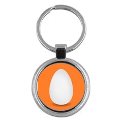 Orange White Egg Easter Key Chains (round) 