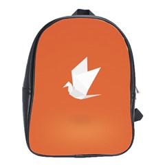 Origami Bird Animals White Orange School Bags(large) 
