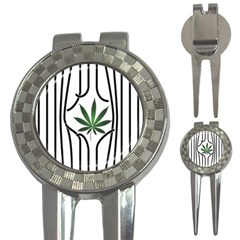 Marijuana Jail Leaf Green Black 3-in-1 Golf Divots