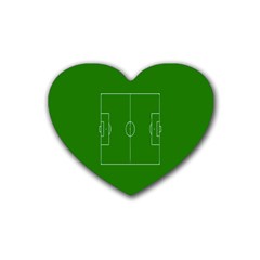 Soccer Field Football Sport Green Rubber Coaster (heart) 