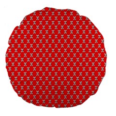 Red Skull Bone Texture Large 18  Premium Flano Round Cushions by Alisyart