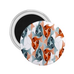 School Fish  Orange Grey 2 25  Magnets by Alisyart
