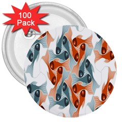 School Fish  Orange Grey 3  Buttons (100 Pack)  by Alisyart