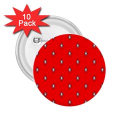 Simple Red Star Light Flower Floral 2 25  Buttons (10 Pack) 