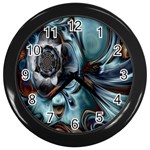Light Color Floral Grey Wall Clocks (Black)