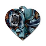 Light Color Floral Grey Dog Tag Heart (Two Sides)
