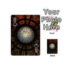Black And Borwn Stained Glass Dome Roof Playing Cards 54 (mini)  by Nexatart
