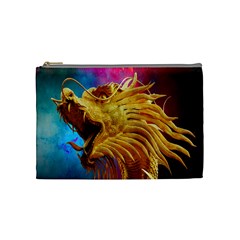 Broncefigur Golden Dragon Cosmetic Bag (medium)  by Nexatart