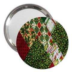 Christmas Quilt Background 3  Handbag Mirrors by Nexatart