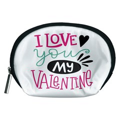 I Love You My Valentine (white) Our Two Hearts Pattern (white) Accessory Pouches (medium) 