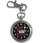  I Love You My Valentine / Our Two Hearts Pattern (black) Key Chain Watches