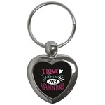  I Love You My Valentine / Our Two Hearts Pattern (black) Key Chains (Heart) 